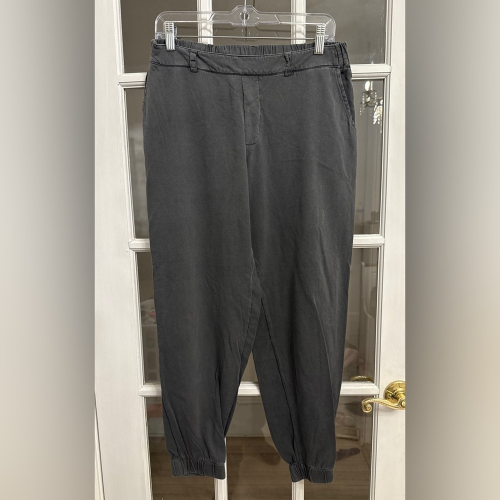 STATESIDE Women's Dark Gray Elastic Waist Elastic Cuff Casual Pants Size M